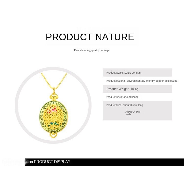 National Liontin Kalung Lapis Emas Asli Kadar 375 Bentuk Bunga Teratai 3D Untuk Pria Dan Wanita