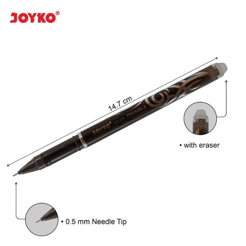 

Gel Pen Pulpen Pena Bisa Dihapus Joyko GP-279 Shokyo 0.5 mm