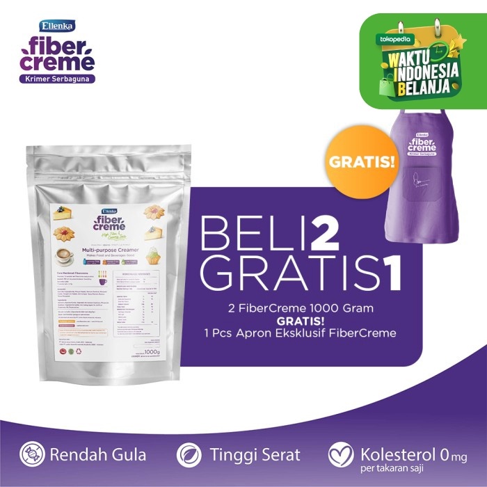 

ds011css Fibercreme Foil Pack 1000Gr Twinpack Gratis Apron Eksklusif Fibercreme Ds20X11