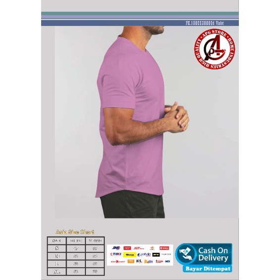 APG - Kaos Polos Anti Bakteri | Bahan Supima Cotton | Model Drop Cut | Warna Violet