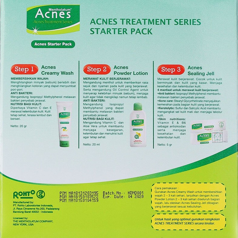 [BPOM] Acnes Starter Pack / Acne Care Treatment 1 Set Perawatan Wajah Berjerawat / MY MOM