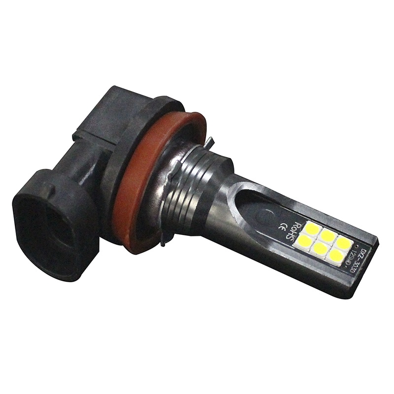 (LUCKID) 1pc Lampu Kabut LED H8 / H9 H11 3030 12SMD 12V 6000K Untuk Mobil