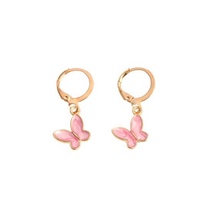 LRC Anting Tusuk Fashion Dripping Butterfly Alloy Earrings K37024