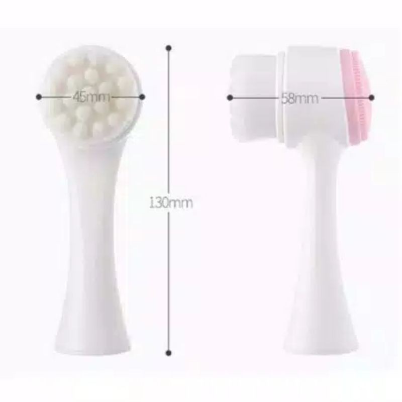 Facial Face Brush Silicon 2in1 / Sikat Silikon Pembersih Wajah 2 Sisi