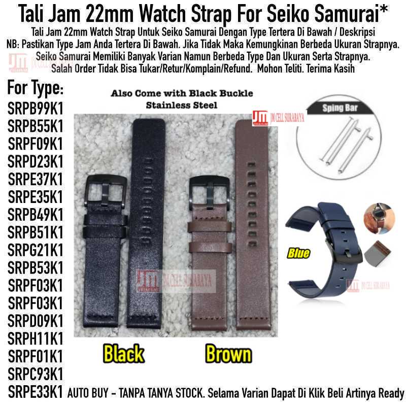 Tali Jam Tangan 22mm Watch Strap Seiko Samurai - Modern Leather Kulit