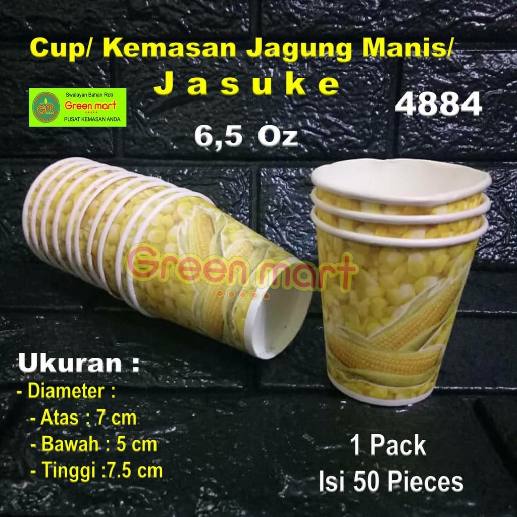 Cup Jasuke Jagung Manis Paper Cup 6.5 Oz Tanpa Tutup 1 Pack Isi 50 Pieces. 4884