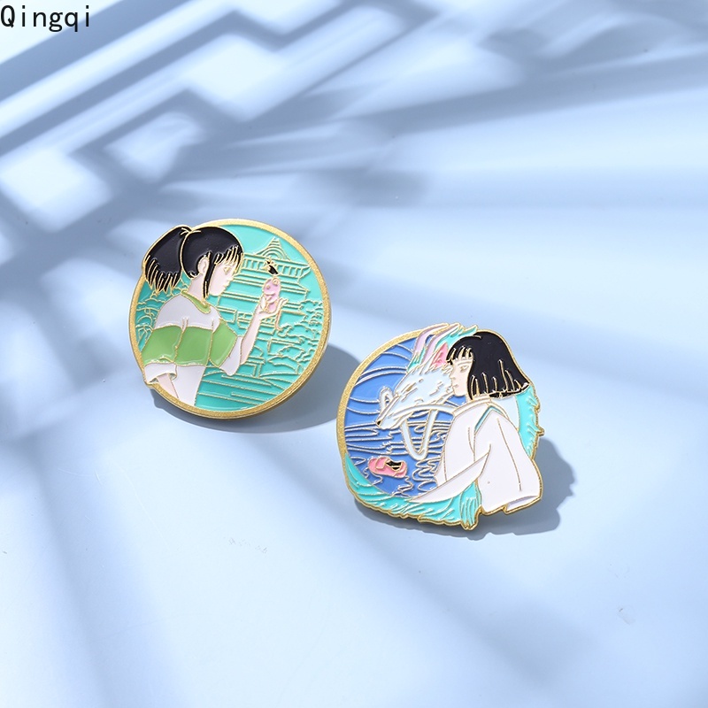 Bros Pin Enamel Desain Kartun Anime Spirited Away Naga Putih Untuk Koleksi