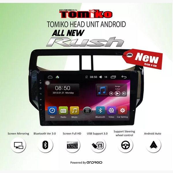 Head unit Android Tomiko OEM for All New Toyota Rush