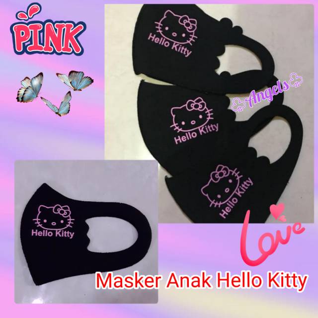 Masker anak kecil hello kitty