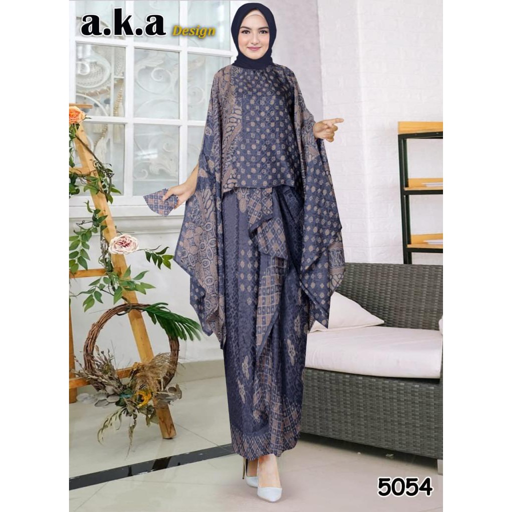 Sauna_Fashion.id / Stelan Rok Batik Viscose Semi Sutra Kancing Depan Pakaian Modern Pesta Kondangan 