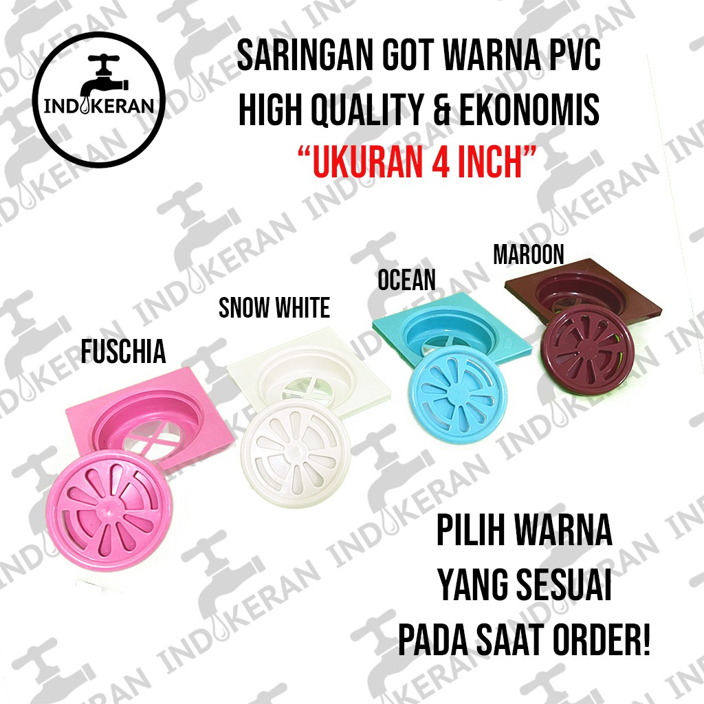 INDOKERAN - Saringan Got Kamar Mandi Warna -  4 Inch - High Quality