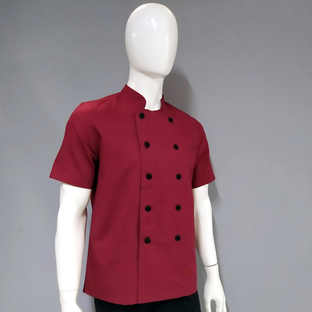 Chef Wear Baju Koki SS Pls Marun