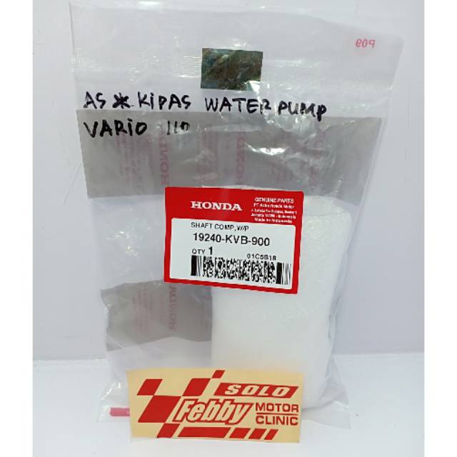 AS WATER PUMP-SHAFT WATER PUMP HONDA VARIO 110 ORIGINAL KODE 19240-KVB-900