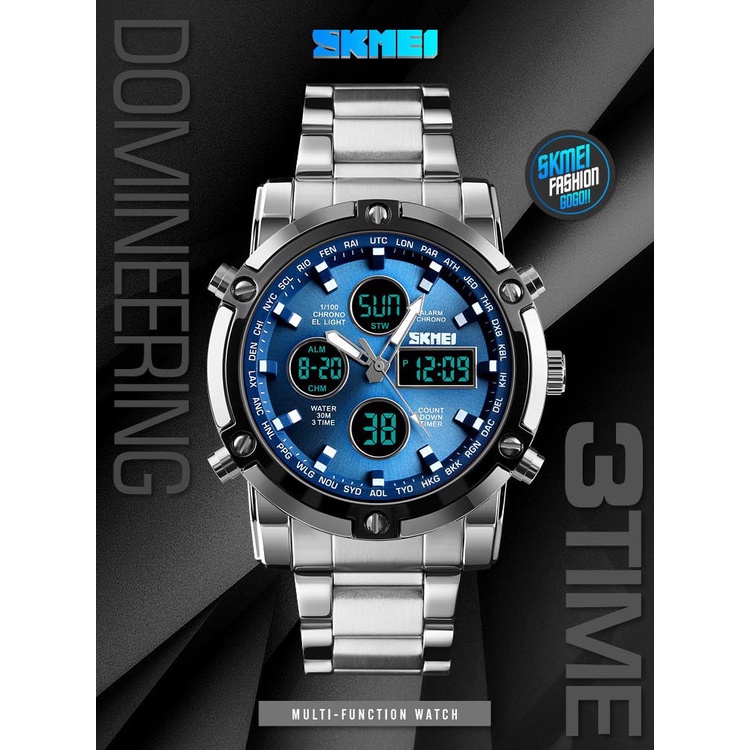 Jam Tangan Pria Sport Analog Digital Rantai Premium Anti Air Original Luxury Stainless Steel Jam Tangan Kasual Digital Analog Pria Jam Tangan Pria Luxury Full Steel Sport Baja Tahan Karat Analog Mewah Kuarsa Original Tahan Air