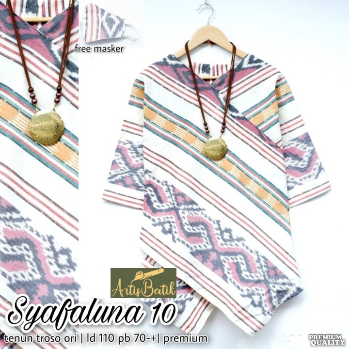 JUMBO LD 110 XXXL BIG SIZE SYAFALUNA 10 BLUS BATIK MOTIF BLUS TENUN SONGKET ORI PREMIUM  SERAGAM KAN