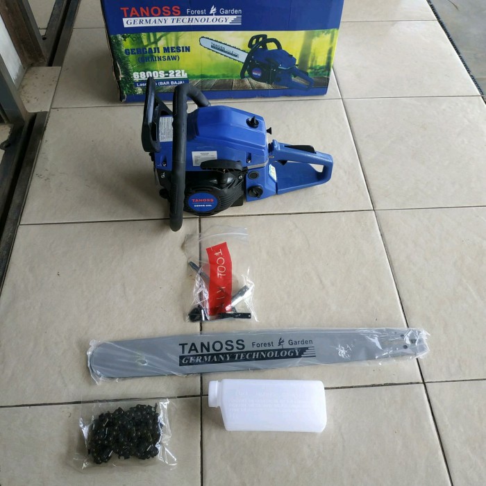 Mesin Gergaji Potong Kayu Chain Saw Chainsaw 22" Bar Baja Laser Tanoss