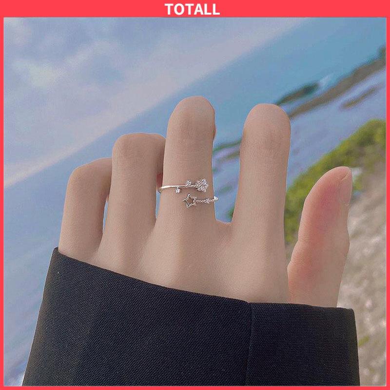 COD Cincin Kupu-Kupu Berlian Flash Cincin Jari Telunjuk Fashion Wanita Sederhana-Totall