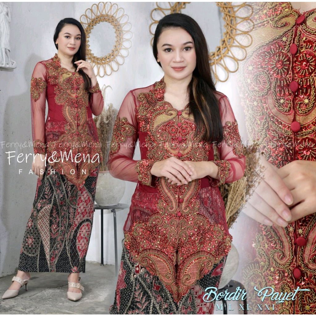 HARGA PROMO baju kebaya stelan kebaya modern 2022 kebaya kondangan baju brokat kebaya dress kebaya m