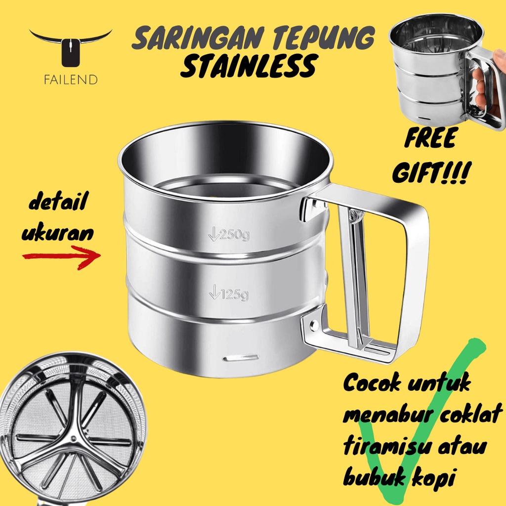 Ayakan Tepung Saringan Bahan Stainless Steel Anti Karat