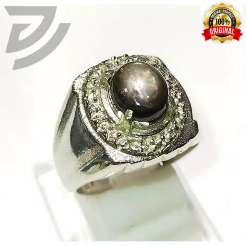 Batu Black Safir Star Asli Natural