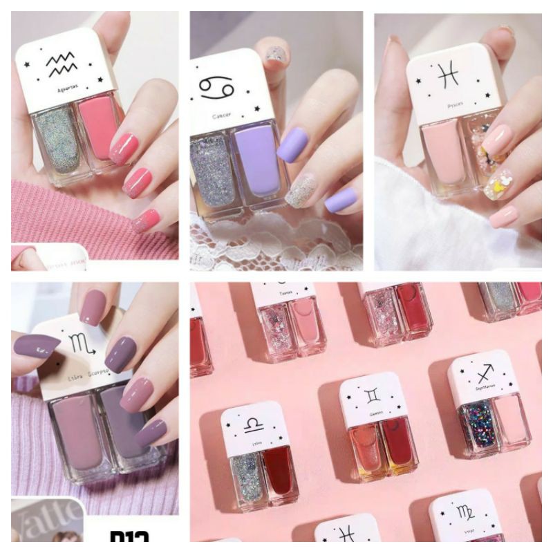 2IN1 KUTEK HALAL KUTEKS 2 TONE KUTEK KOREA Cat Kuku muslimah Gel Nail polish