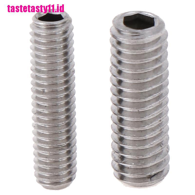 Set 50 Pcs Sekrup Hex Socket Tanpa Kepala Bentuk Cekung Bahan Stainless Steel M3 M4