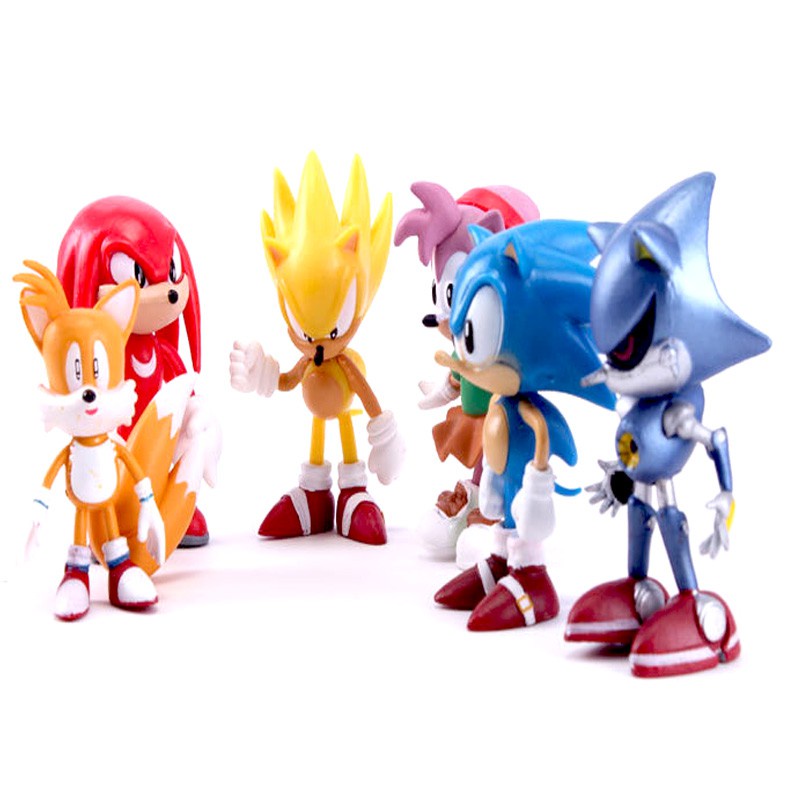 6pcs Mainan Action Figure Sonic the Hedgehog Bahan PVC Untuk Hadiah Natal Anak