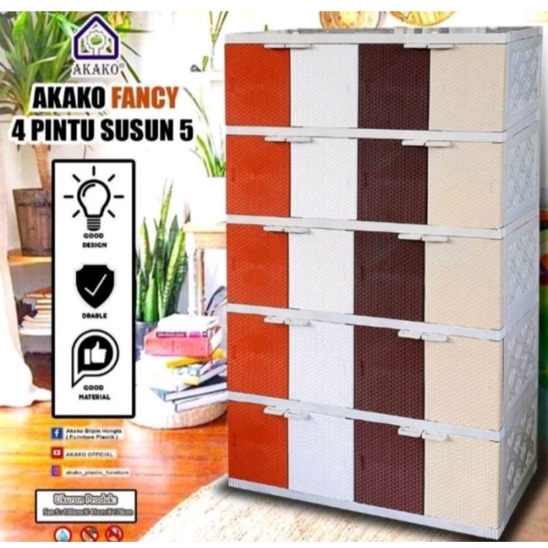 lemari plastik akako fancy susun 5 link khusus kargo / luar kota