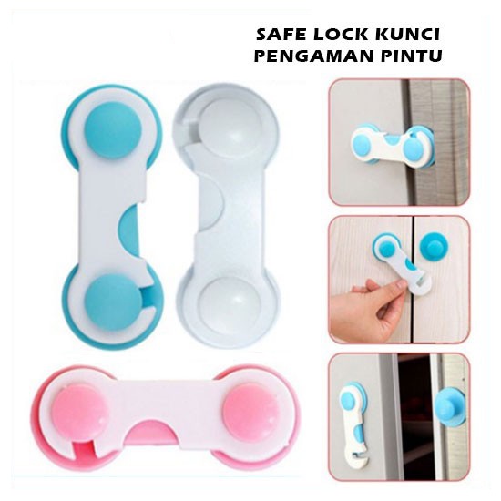 KUNCI PENGAMAN LACI LEMARI KULKAS / PENGAMAN PINTU KULKAS LEMARI / 3M ADHESIVE CHILD LOCK / BABY SAFETY