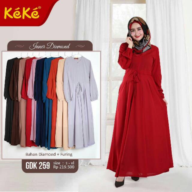 Qonitah Project GDK 259 Original  Keke Busana  Gamis Dewasa 