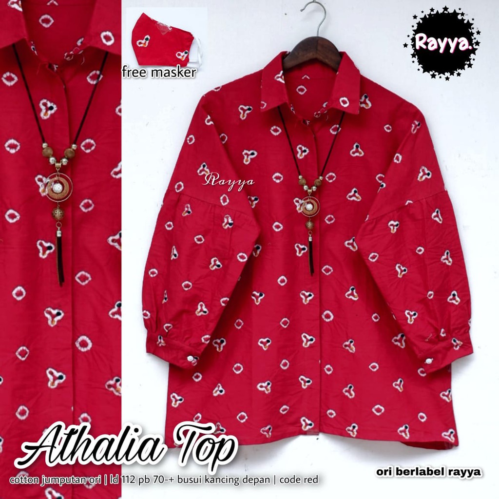 Batik Wanita Atasan Blouse Modern Terbaru kode Jumputan Ballon ori Rayya Batik Kerja Solo