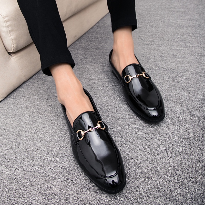 Import Modern Gaya Sepatu Full Black Hitam Polos Pria Tassel Loafer Sepatu Pantofel Santai Formal Kerja Kantor 179