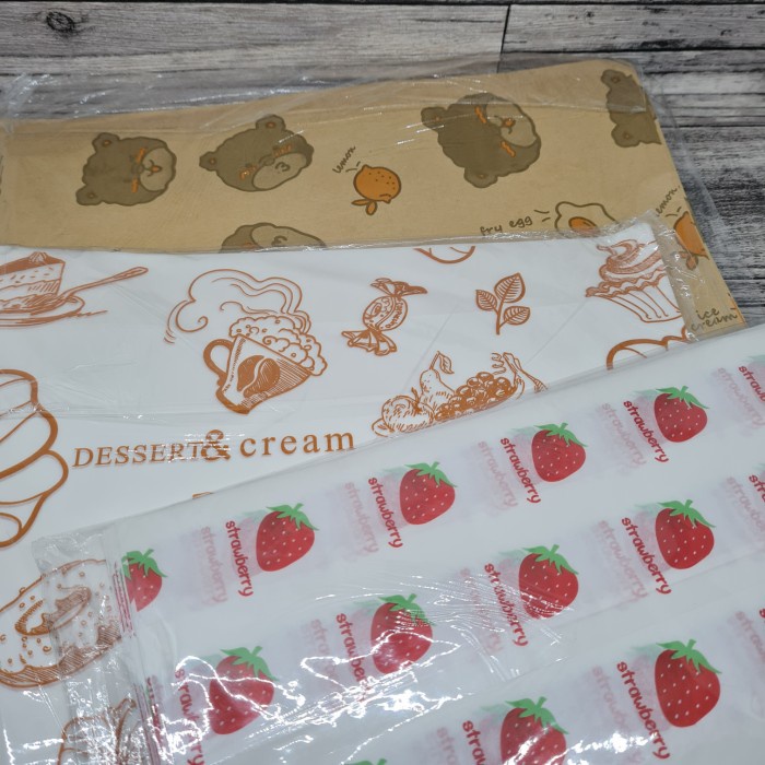 cooking paper / kertas baking / kue / pastry paper - strawberry