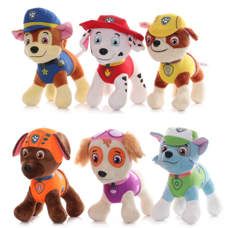 Boneka Paw Patrol Pup Skye Zuma Marshall Rubble Chase Rocky Zuma Skye Bahan Plush Hadiah Anak