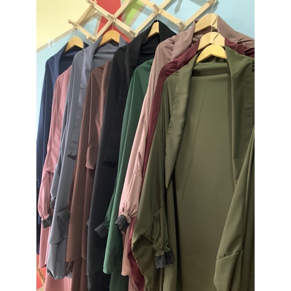 french khimar lengan renda