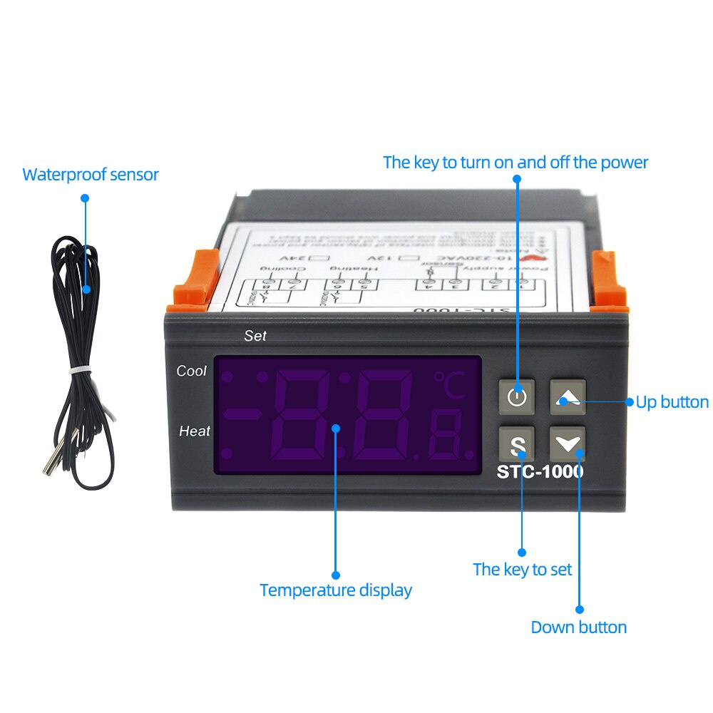 STC-1000 220V AC Thermostat Digital Suhu - Temperature Control