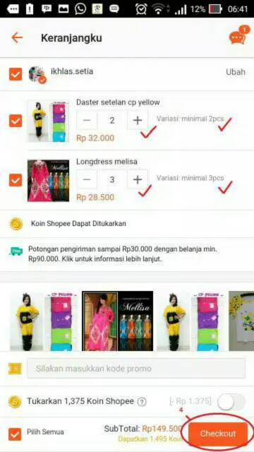 panduan cara order produk dan Daster jumbo acanda