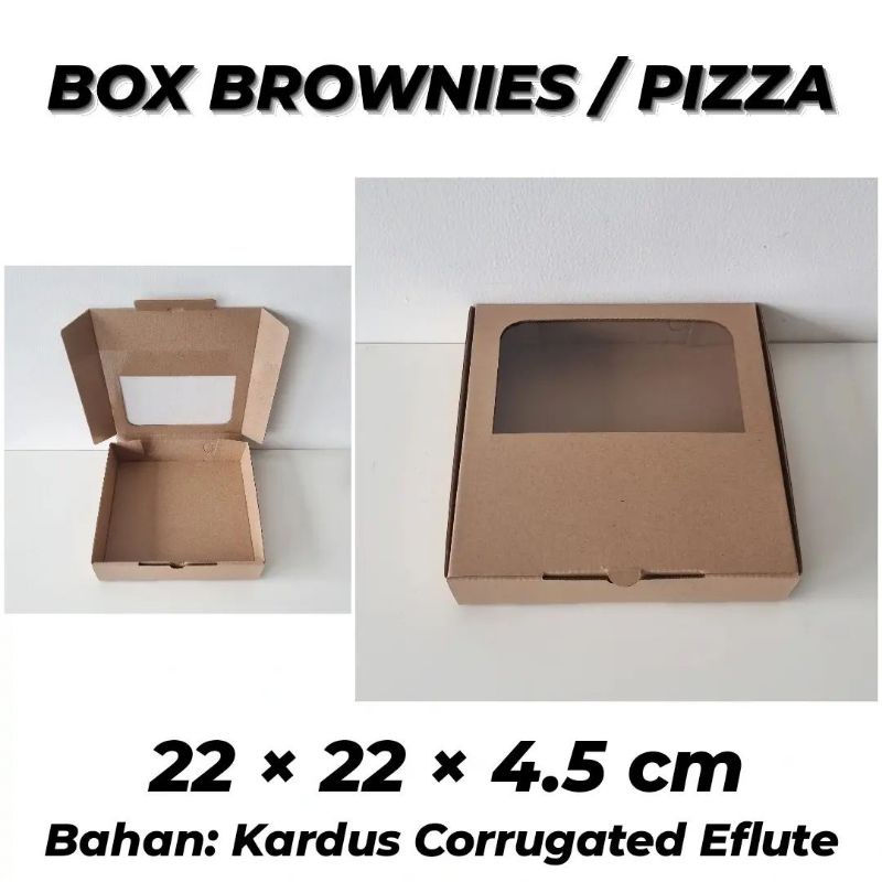 

BOX PIZZA BROWNIES JENDELA 22X22 DIE CUT / BOX BROWNIES / BOX PACKAGING / BOX HAMPERS