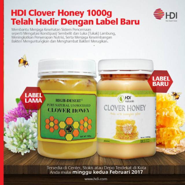 

Promo Clover Honey 1kg (Expired 2022)