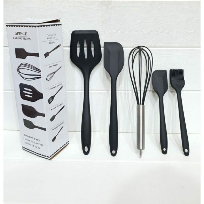 0SPATULA SILICON SET 5 IN 1 KEMASAN DUS ADA 5 WARNA