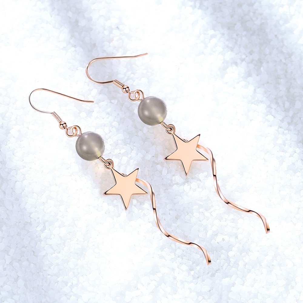 925 Perak Perempuan Anting-Anting Korea Batu Akik XINGX Butterfly Maple Daun Menggantung Anting-Anting Fashion Ornamen-I