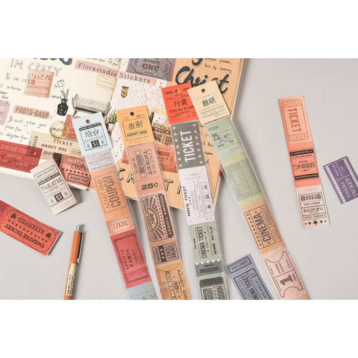 

Sticker Kertas Vintage Tiket