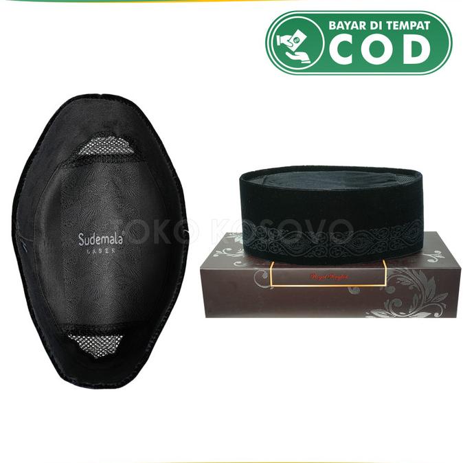 OBRAL Peci Songkok Kopiah Hitam LASER PROFIL SUDEMALA BASIC Tinggi 9