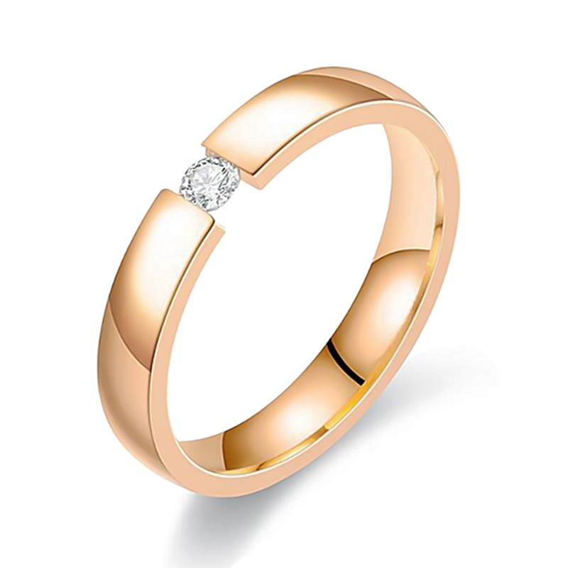 Fancycube Cincin Kawin / Tunangan Klasik Bahan Titanium Ukuran 4mm Untuk Pria / Wanita