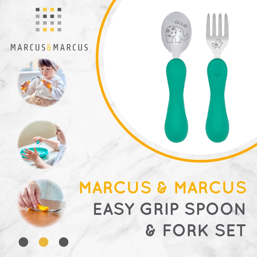 Marcus &amp; Marcus Easy Grip Spoon &amp; Fork Set - Sendok Dan Garpu