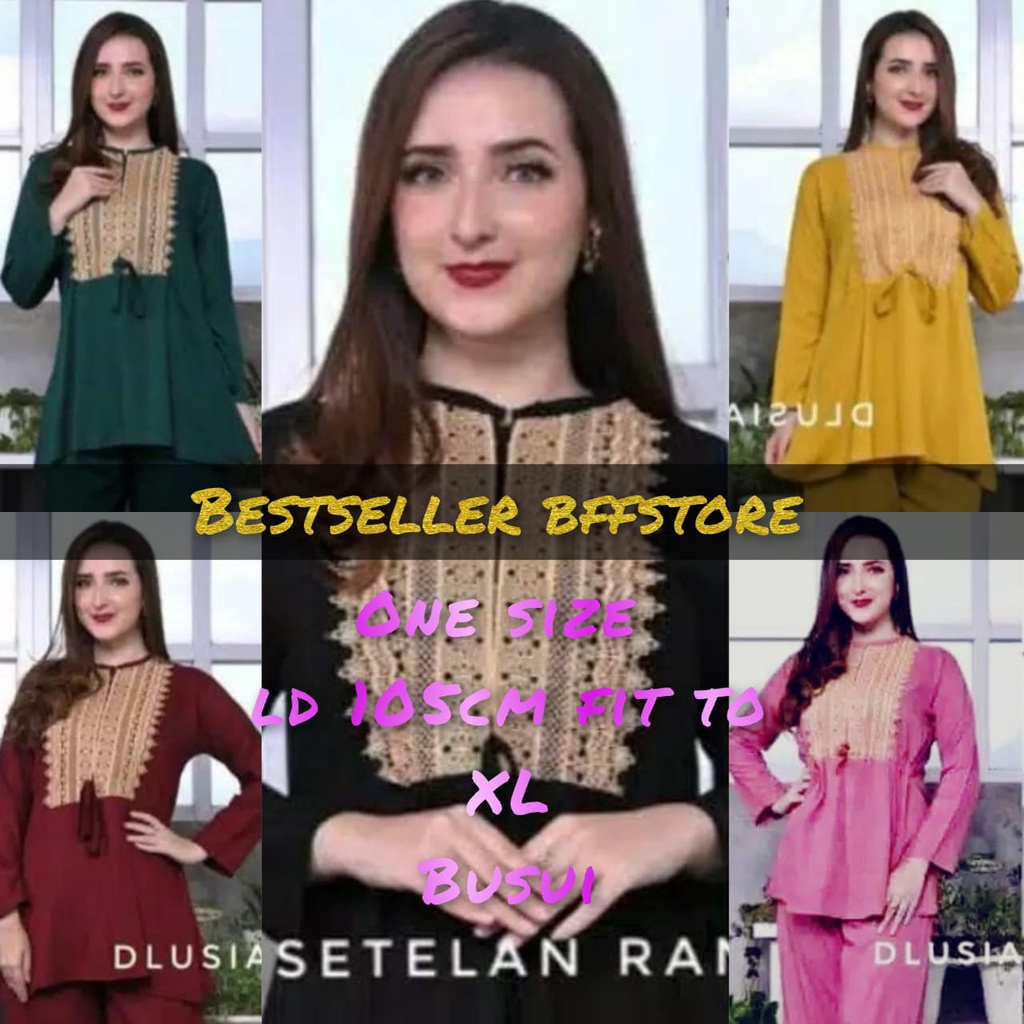 SETELAN ARAB SETELAN RENDA DLUSIA LULU RAYON PREMIUM setelan busui wanita kekinian 2021 setelan cplp