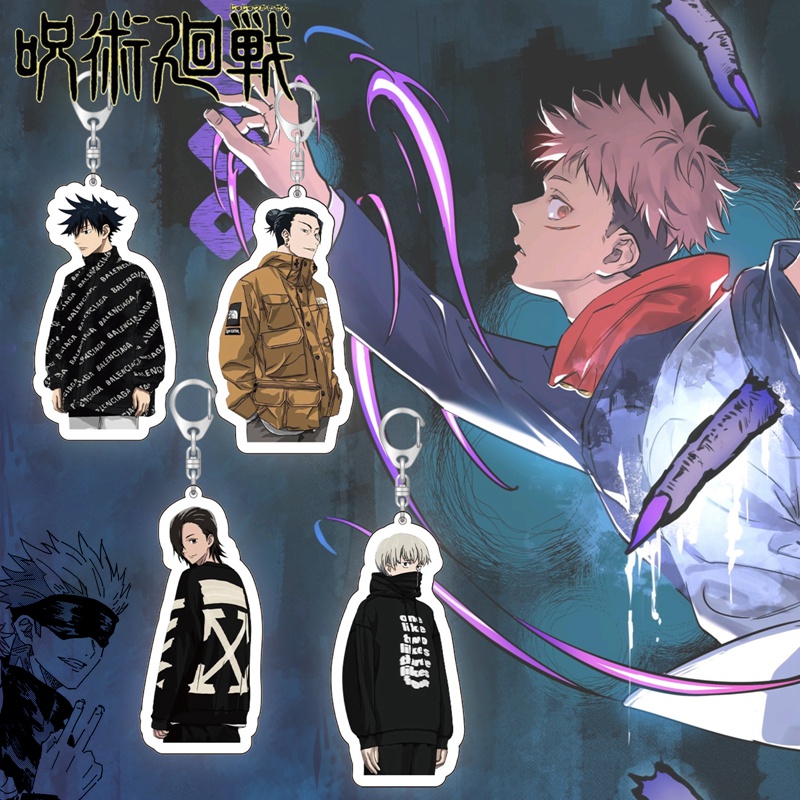 Gantungan Kunci Desain Kartun Anime Jujutsu Kaisen Yuji Itadori Bahan Akrilik Untuk Hadiah