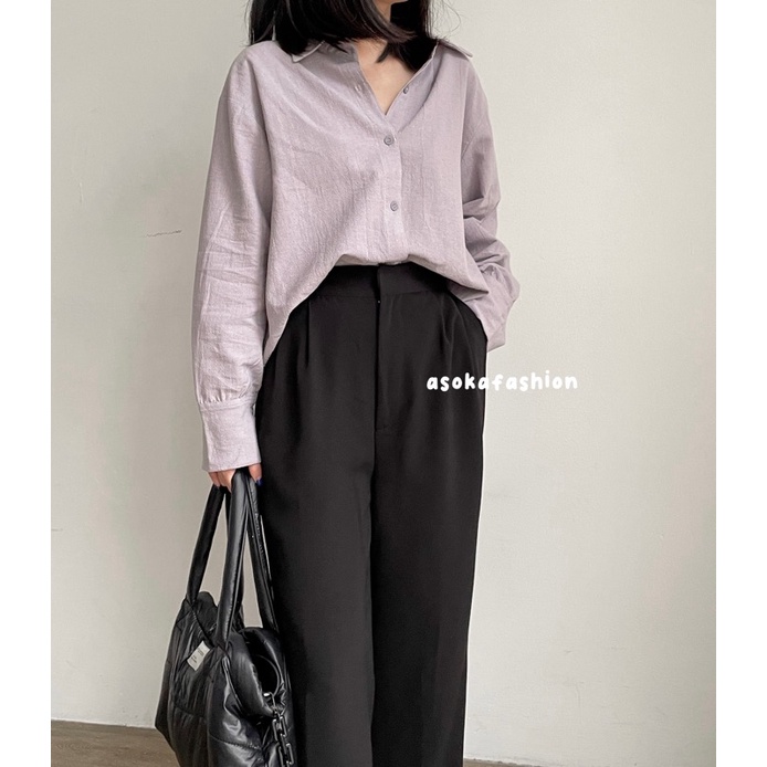 ASOKA Liza Shirt 550 - Kemeja Linen Basic Shirt - Kemeja Wanita Kemeja Polos