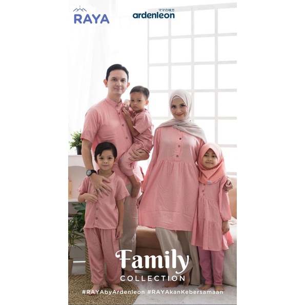 ARDEN LEON Kids Button Dress Raya Dress Lebaran Anak Baju Muslim Anak Perempuan Seragam Muslim Keluarga Series (M-5L) CBKS