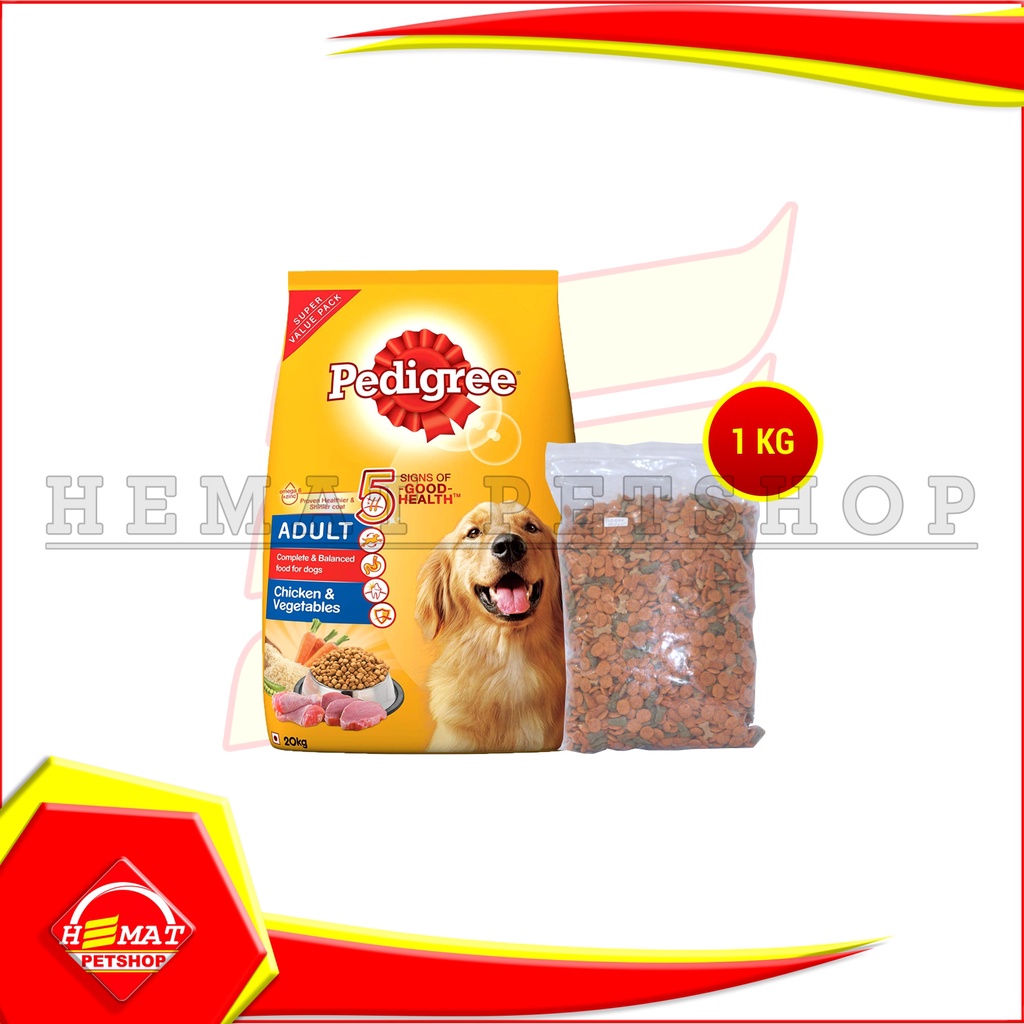 Makanan anjing Pedigree adult repack 1 kg